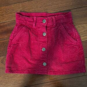 Vibrant Corduroy Button Skirt
